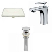 AMERICAN IMAGINATIONS 20.75" W Rectangle Undermount Sink Set In Biscuit, Chrome Hardware, Overflow Drain Incl. AI-27020